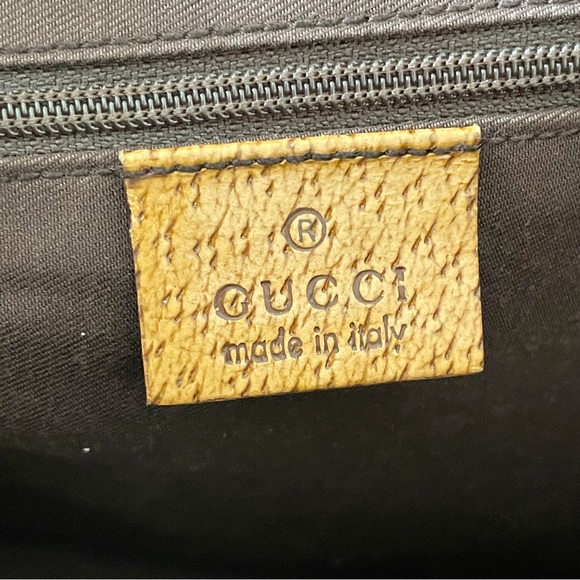 ❤️SOLD❤️Gucci beige monogram canvas orange leather trim satchel bag - Picture 11 of 12